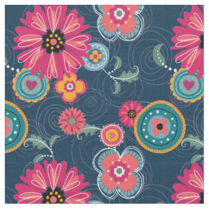 Boho Gekritzel-Druck-Gewebe Stoff