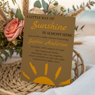 Boho Gelb Baby Shower ein kleiner Sonnenschein Einladung