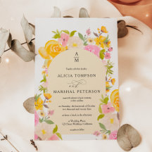 Boho Gelbe Rosa Blumenzarge Hochzeit