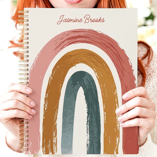 Boho gemalter Regenbogen mit individuellem Namen Planer (Von Creator hochgeladen)