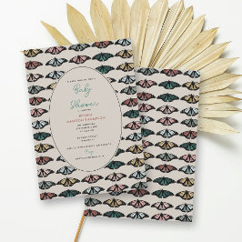 Boho Gender Neutral Butterflies Babydusche Einladung
