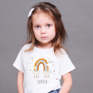 Boho Gender Neutral Rainbow Personalisiert Baby T-shirt