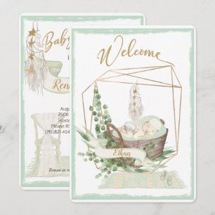 Boho Gender Neutral Watercolor Babydusche Einladung