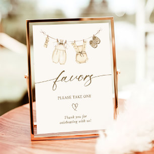 Boho Gender Reveal Favorits Sign Poster