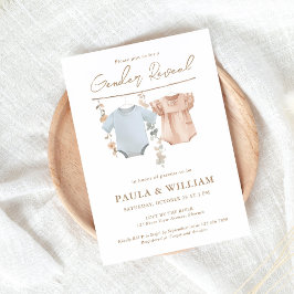 Boho Gender Reveal Party Invite Einladung