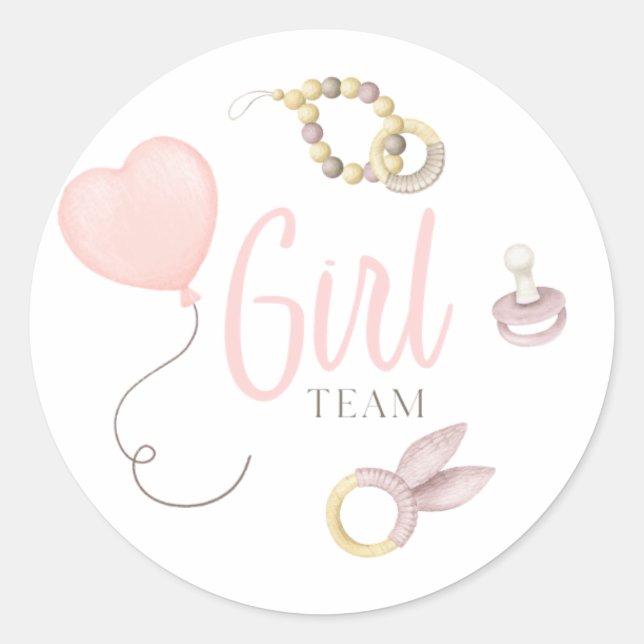 Boho Gender Team Girl Reveal Stickers (Vorderseite)