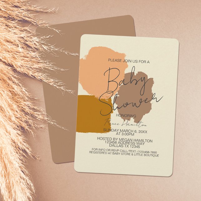 Boho Gender Terracotta Blush Neutral Baby Dusche Einladung (Von Creator hochgeladen)