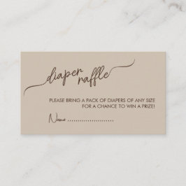 Boho genderneutral Brown Diaper Raffle Baby Dusche Begleitkarte