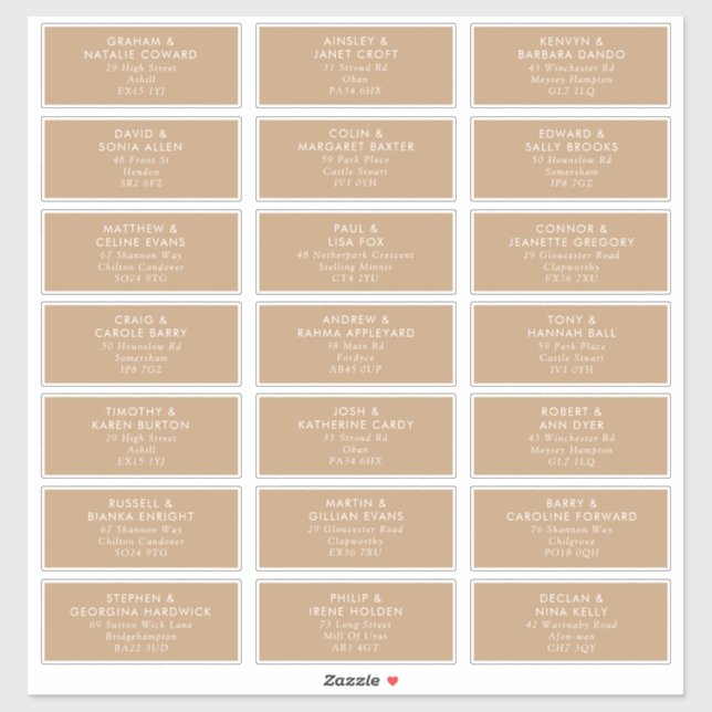 Boho Gentle Fawn Wedding Guest Address Labels (Blatt)