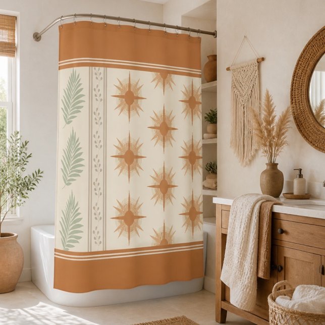 Boho Geo Botanischer Duschvorhang (Von Creator hochgeladen)