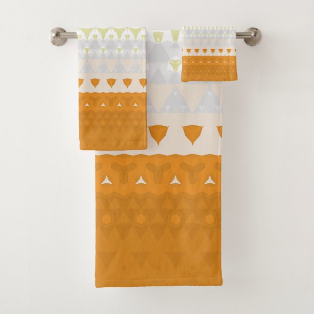 Boho Geometric Abstrakt Maverique Pride Flag Badhandtuch Set (Insitu)
