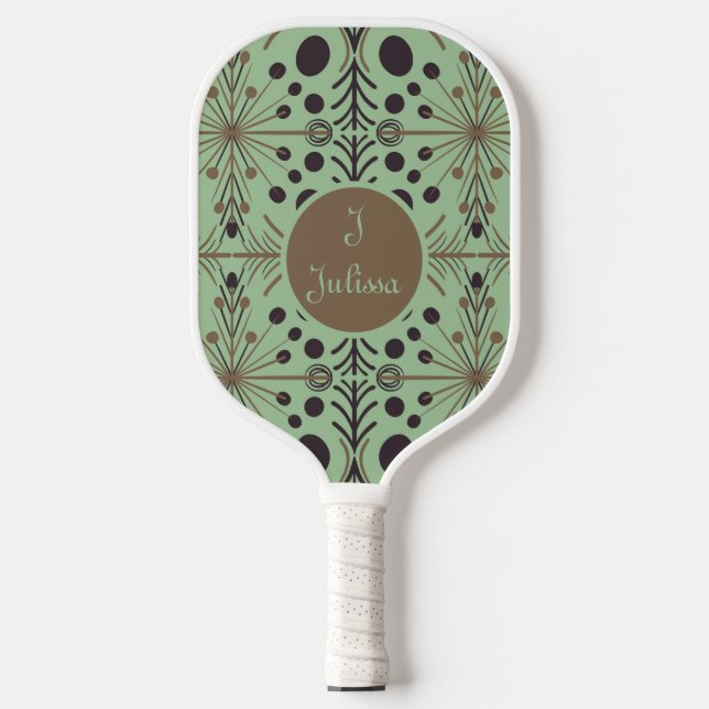 Boho Geometric Arrow Mint Pickleball Schläger (Vorderseite)