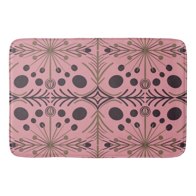 Boho Geometric Arrow Pink Pattern Badematte (Vorderseite)