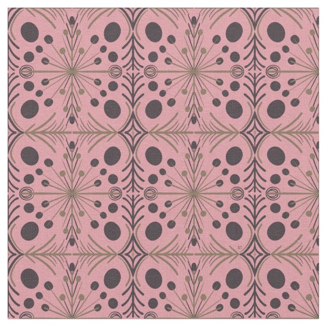 Boho Geometric Arrow Pink Pattern Stoff (Nahaufnahme)