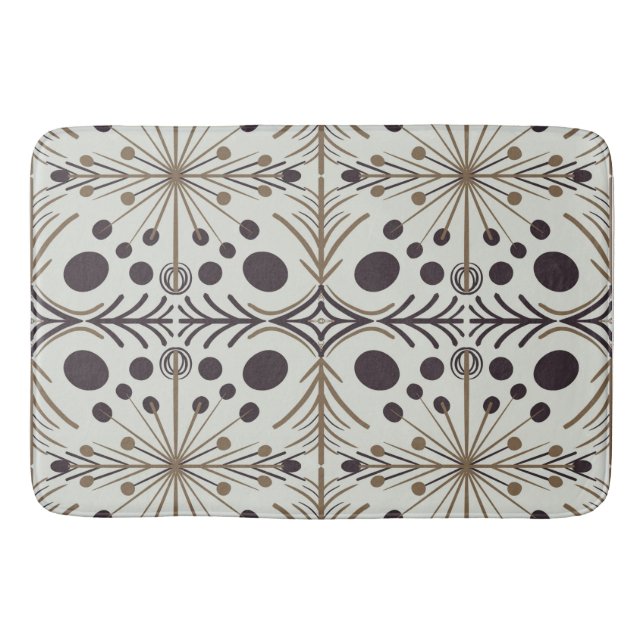 Boho Geometric Arrow White Pattern Badematte (Vorderseite)