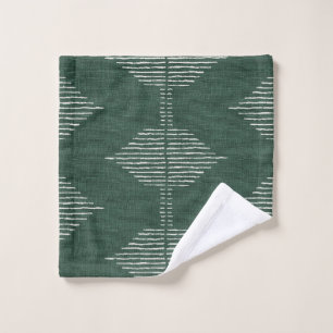 Boho Geometric Bath Handtücher in Emerald Green