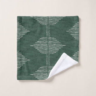 Boho Geometric Bath Handtücher in Emerald Green