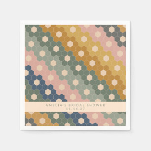 Boho Geometric Blue Green Custom Brautparty Serviette