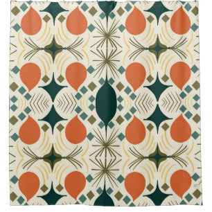 Boho Geometric Colorful Diamond Pattern Duschvorhang