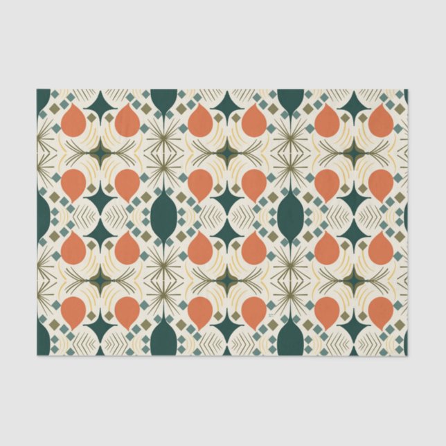 Boho Geometric Colorful Diamond Pattern Seidenpapier (Vorderseite)