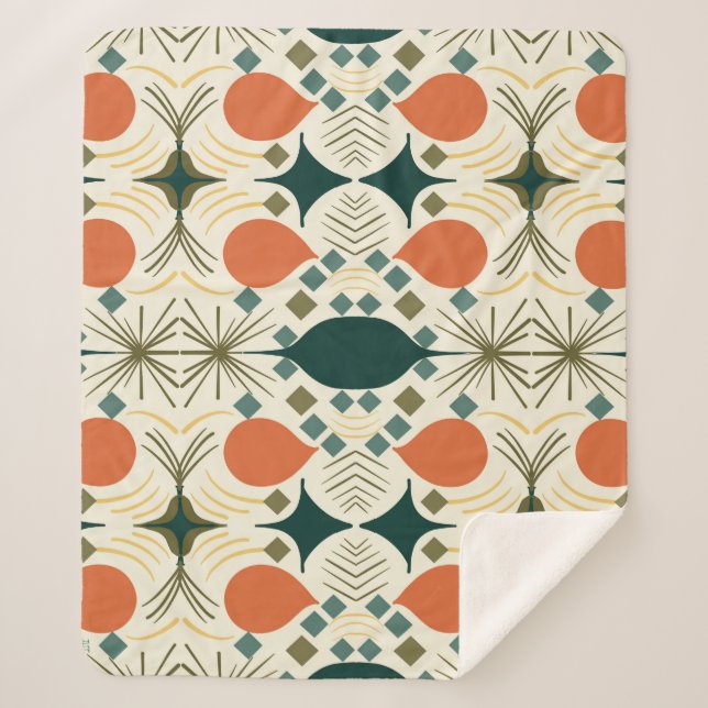 Boho Geometric Colorful Diamond Pattern Sherpadecke (Vorderseite)