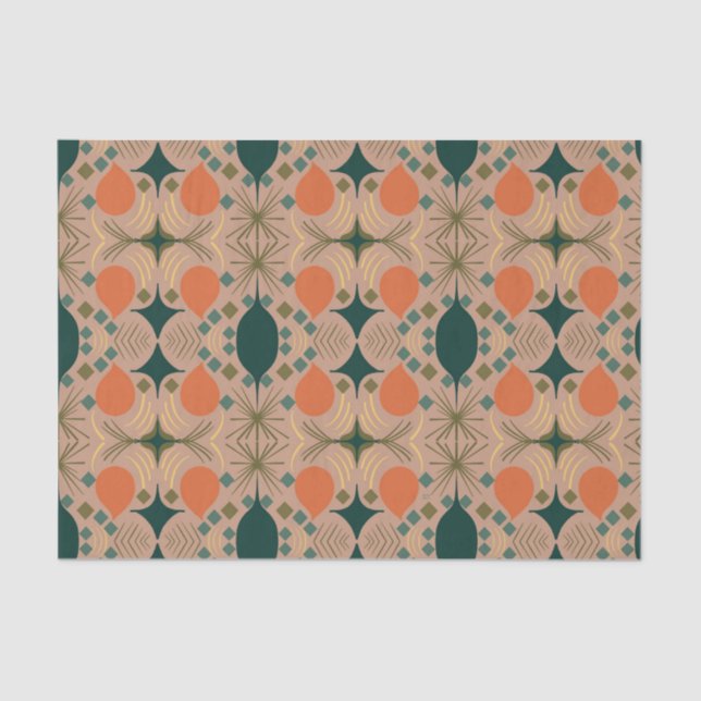 Boho Geometric Diamond Pastel Pattern Seidenpapier (Vorderseite)