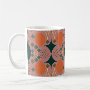 Boho Geometric Diamond Pink Kaffeetasse