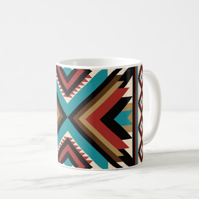 Boho Geometric Kaffeetasse (VorderseiteRechts)