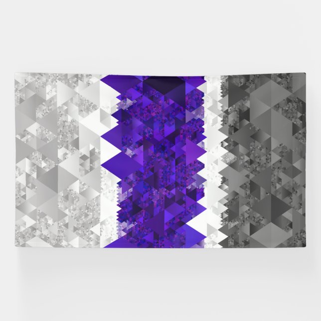Boho Geometric Mod Retro Greygender Prix Flag Banner (Horizontal)