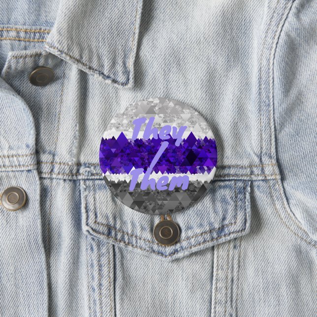 Boho Geometric Mod Retro Greygender Prix Flag Button (Beispiel)