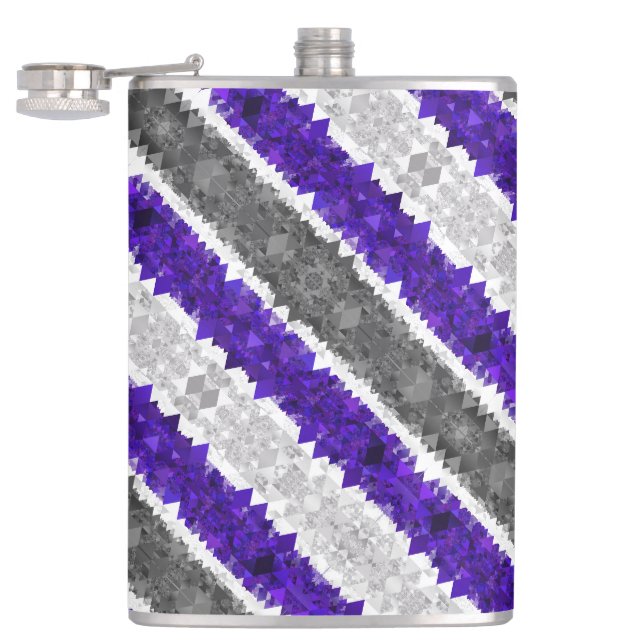 Boho Geometric Mod Retro Greygender Prix Flag Flachmann (Geöffnet)