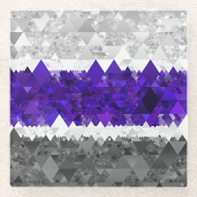 Boho Geometric Mod Retro Greygender Prix Flag Glasuntersetzer (Vorderseite)