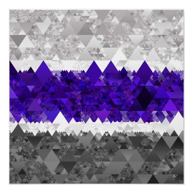 Boho Geometric Mod Retro Greygender Prix Flag Poster (Vorderseite)