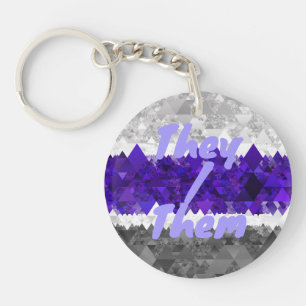 Boho Geometric Mod Retro Greygender Prix Flag Schlüsselanhänger