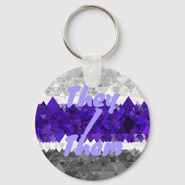 Boho Geometric Mod Retro Greygender Prix Flag Schlüsselanhänger (Vorderseite)