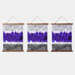 Boho Geometric Mod Retro Greygender Prix Flag Wandteppich Mit Holzrahmen