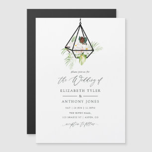 Boho Geometric Terrarium Floral Wedding Magneteinladung