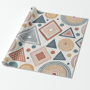 Boho Geometrie Abstrakte Formen Terracotta Muster Geschenkpapier