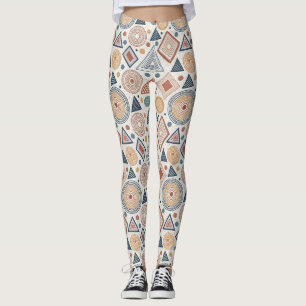 Boho Geometrie Abstrakte Formen Terracotta Muster Leggings