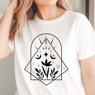 Boho-Geometrischer Halbmond Botanisch Tri-Blend Shirt