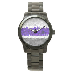 Boho-Geometrischer-Mod-Retro-Greygender-Stolz-Flag Armbanduhr