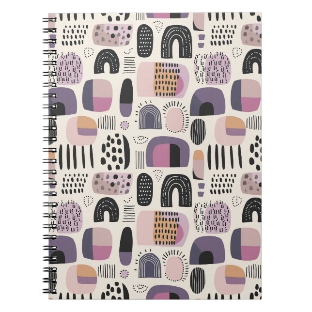 Boho geometrisches abstraktes Muster Notizblock (Vorderseite)