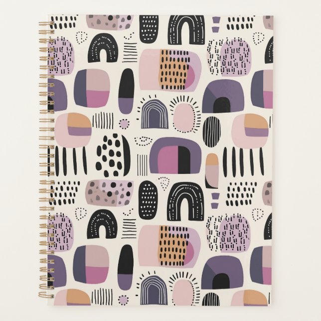 Boho geometrisches abstraktes Muster Planer (Vorderseite)