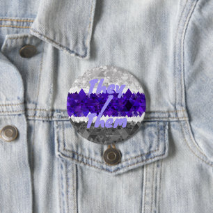 Boho-Geometrisches Retro-Greygender-Stolz-Flagge Button