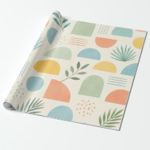 Boho-Geometrisches Tropen-Geschenkpapier