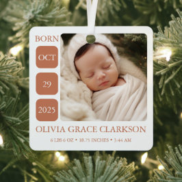 Boho geschlechtsneutrale Babygeburtsstatistiken Or Ornament Aus Metall