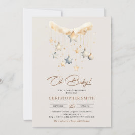 Boho geschlechtsneutrale Kupfer-rostige Babyspiels Einladung