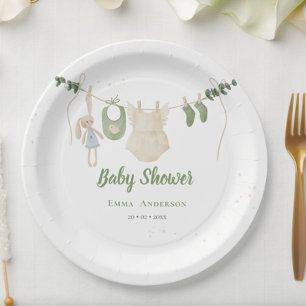 Boho geschlechtsneutrale Vintage-Baby-Rustikale Du Pappteller
