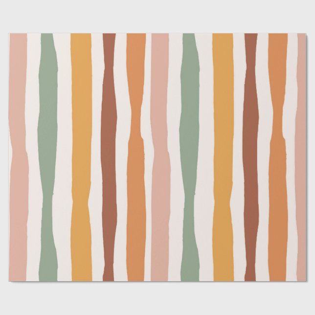 Boho-Gestreiftes Geschenkpapier (Flach)
