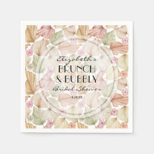 Boho getrocknete Blätter und Blumen Brautdusche Serviette